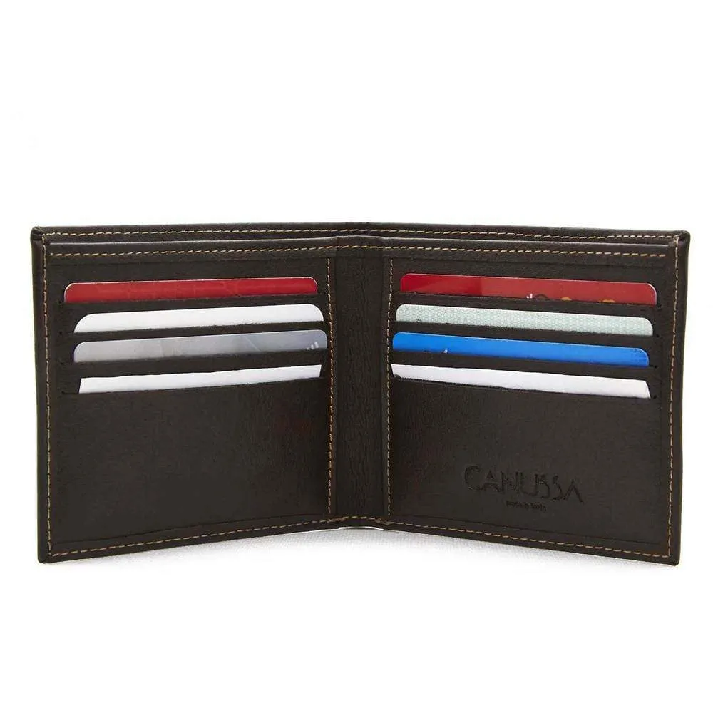 Slim Bifold Vegan Leather Wallet | Dark Brown