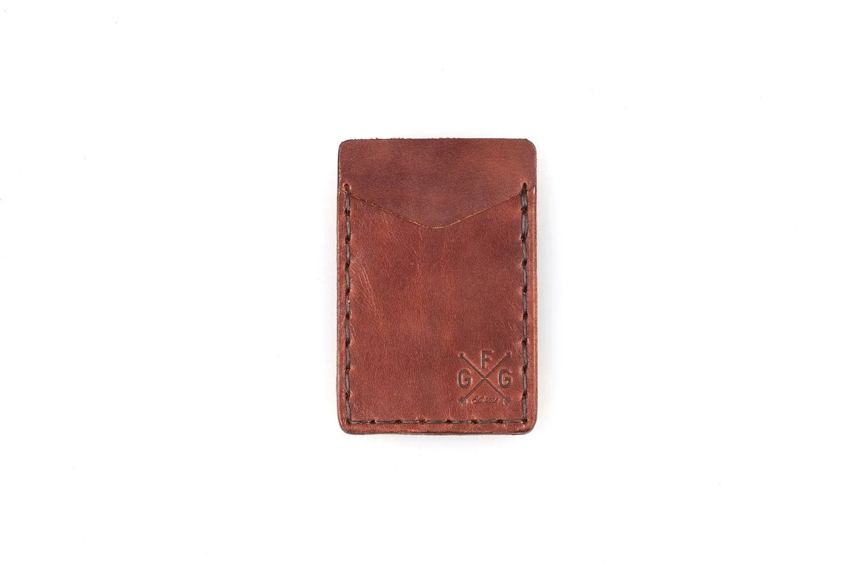 SLIM LEATHER CARD WALLET WITH MAGNETIC MONEY CLIP
