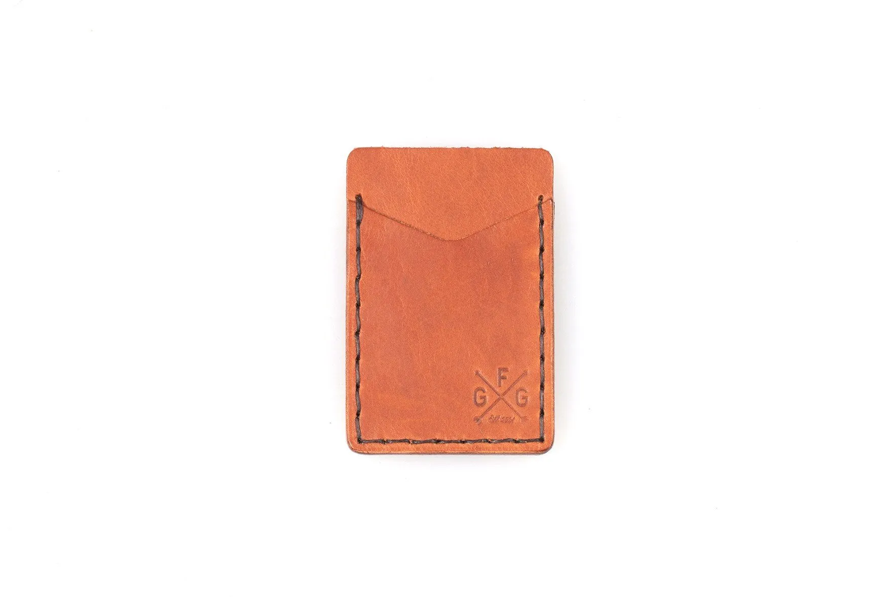 SLIM LEATHER CARD WALLET WITH MAGNETIC MONEY CLIP