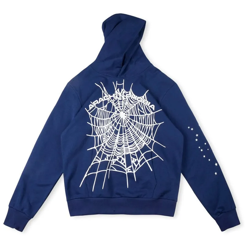Sp5der Arach NY Phobia Hoodie Blue