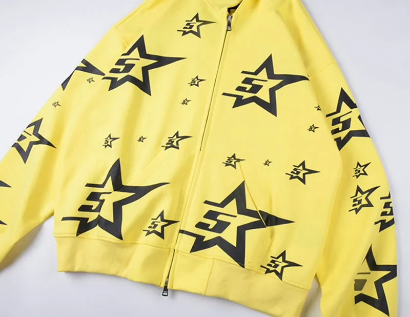 Sp5der Double Layer 5 Star Zip Hoodie