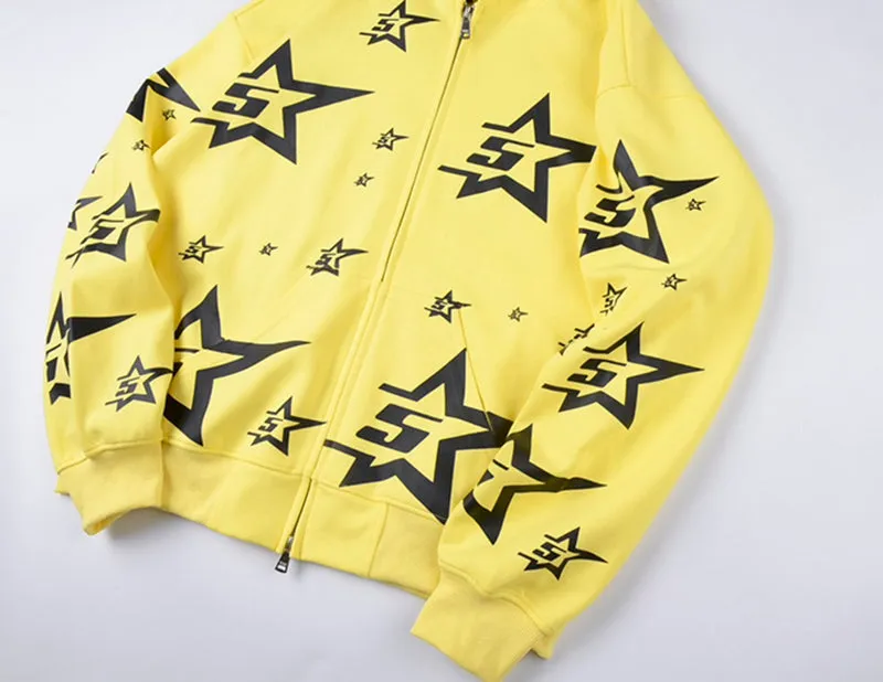 Sp5der Double Layer 5 Star Zip Hoodie