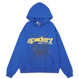 Sp5der Spider Web Hoodie-Blue #8207