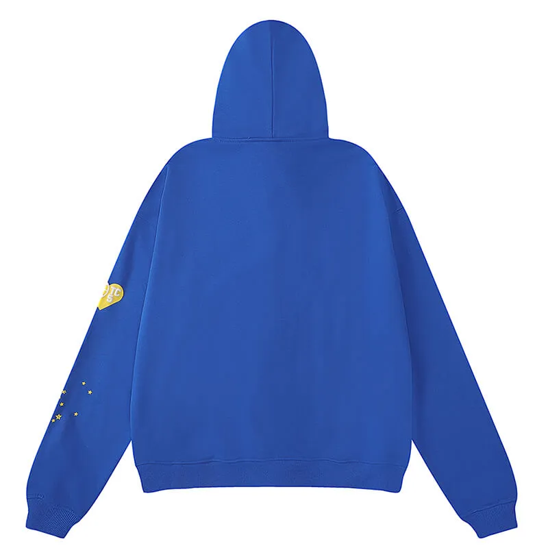 SP5DER TC5555 Spider Web Hoodie-Blue #8206