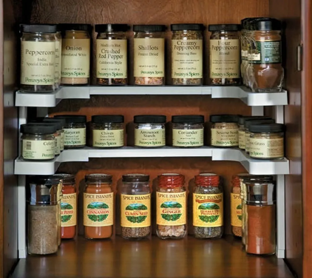 Spicy Shelf Spice Rack and Stackable Organizer 1 Set of 2 Shelves, turns a mess of spices into an organized masterpiece! Retails $78 