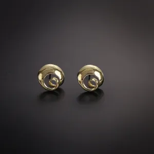 Spiral casual stud gold earrings
