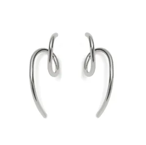 Spiral Ear Huggie in Rhodium