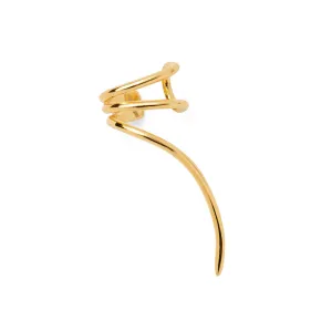 Spiral Spike Ear Cuff in Gold- Right Ear