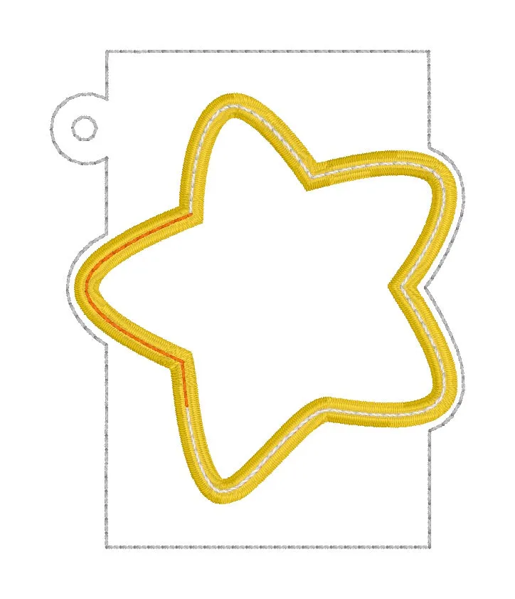 Star applique shaker card case machine embroidery design (2 versions included) DIGITAL DOWNLOAD