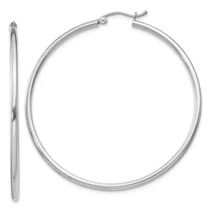Sterling Silver Thin Hoop Earrings 50mm