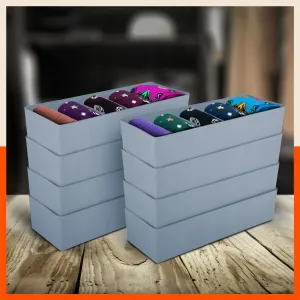 Stomo Dori Multi-Purpose Stackable Drawer Organizer For Home | Ash - Set of 8