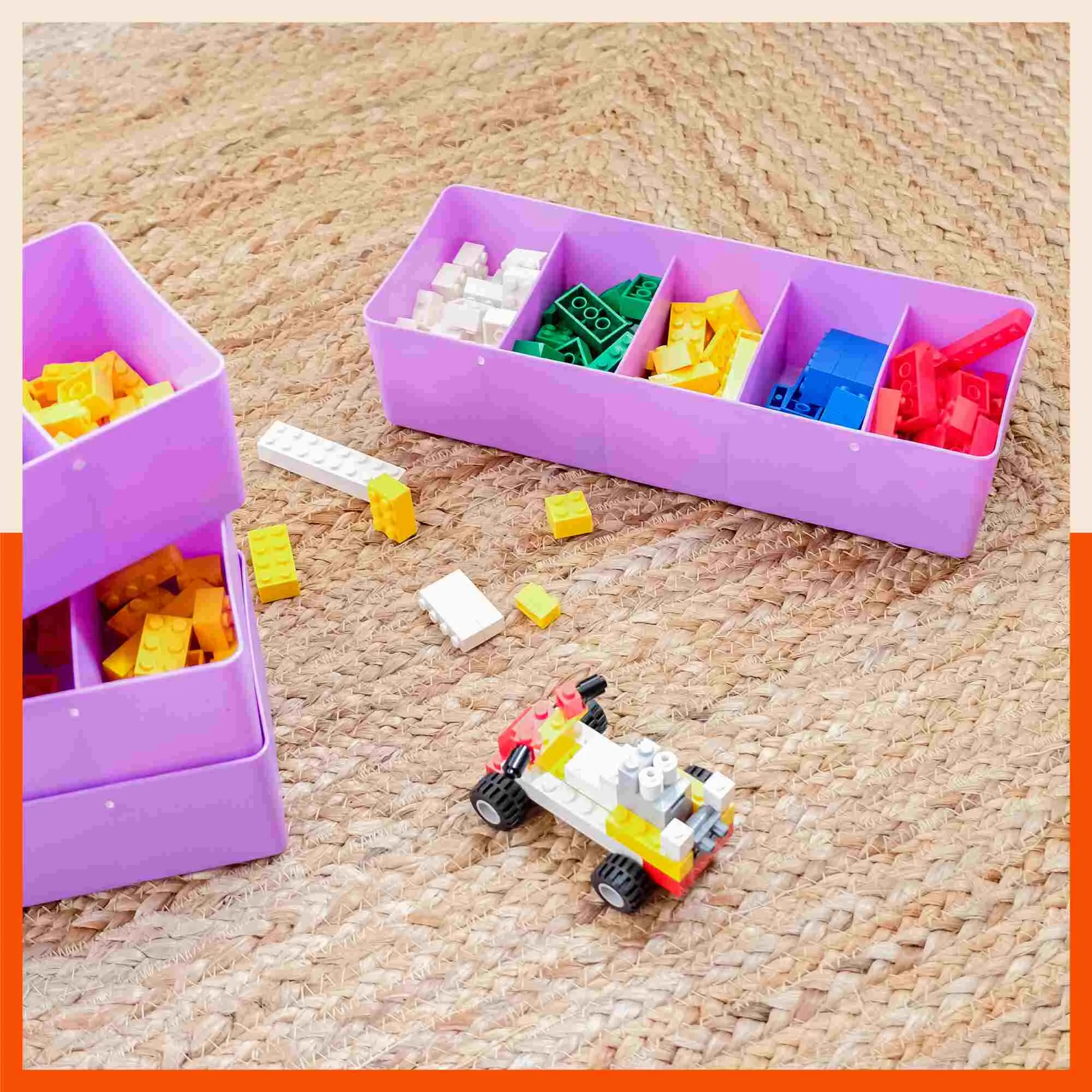 Stomo Dori Multi-Purpose Stackable Drawer Organizer For Home | Melon - Set of 3