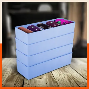 Stomo Dori Multi-Purpose Stackable Drawer Organizer For Home | Sky Blue - Set of 4