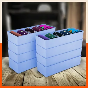Stomo Dori Multi-Purpose Stackable Drawer Organizer For Home | Sky Blue - Set of 8