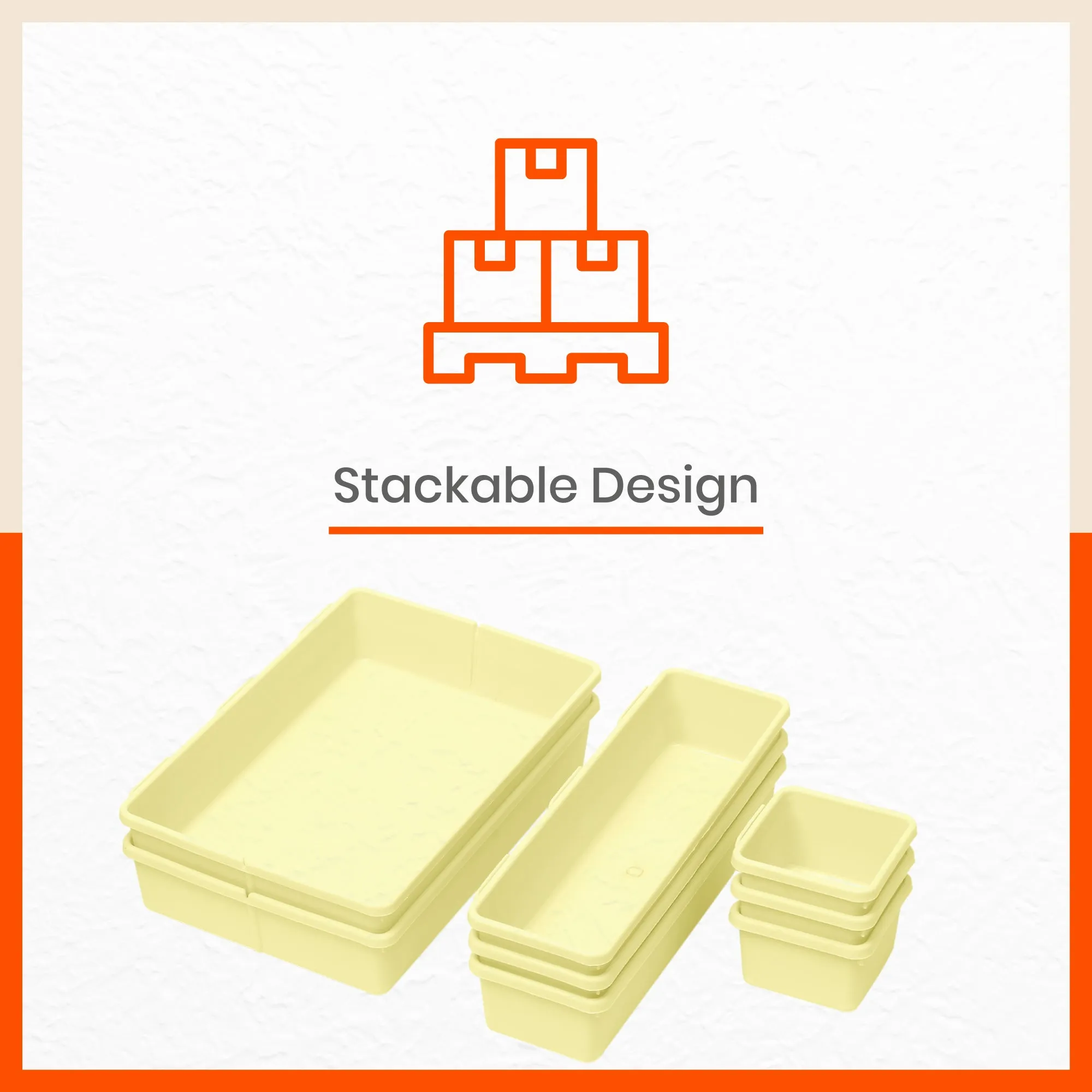 Stomo Vero Multipurpose Drawer Organizer for Home | Off White