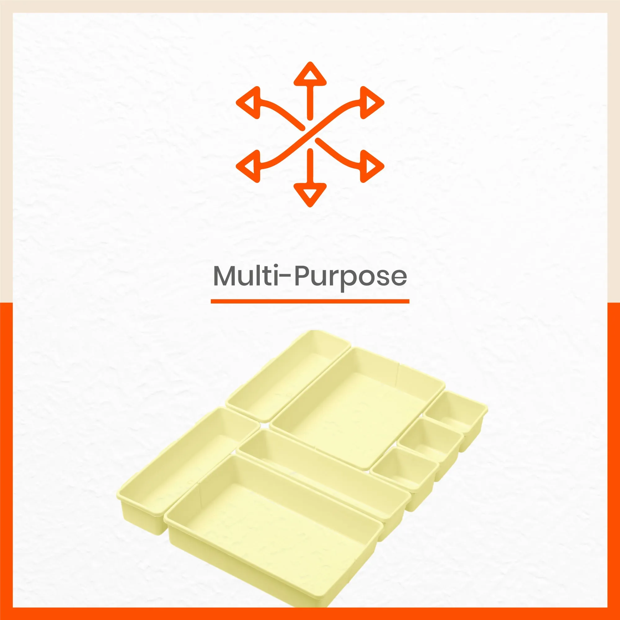 Stomo Vero Multipurpose Drawer Organizer for Home | Off White