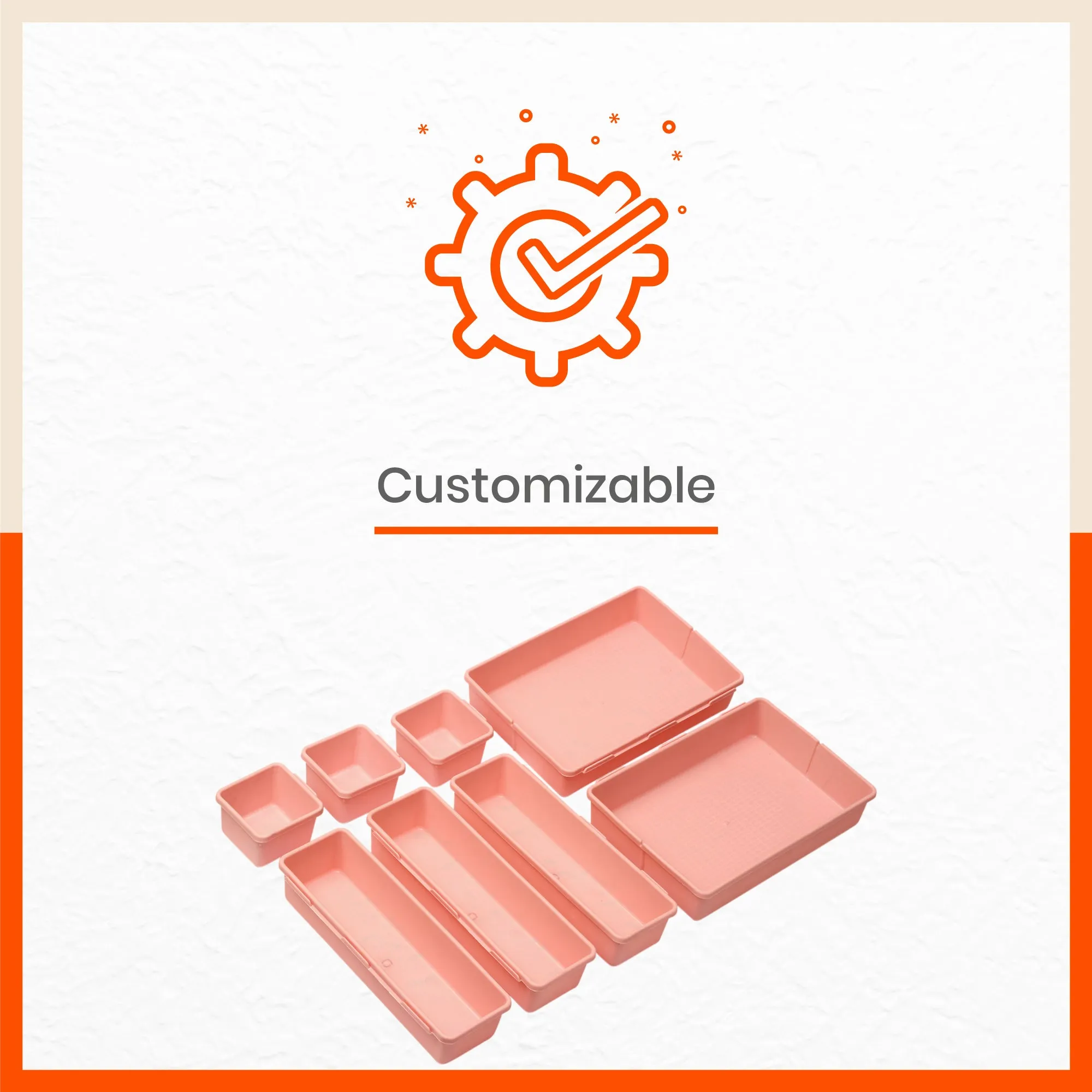 Stomo Vero Multipurpose Drawer Organizer for Home | Pink
