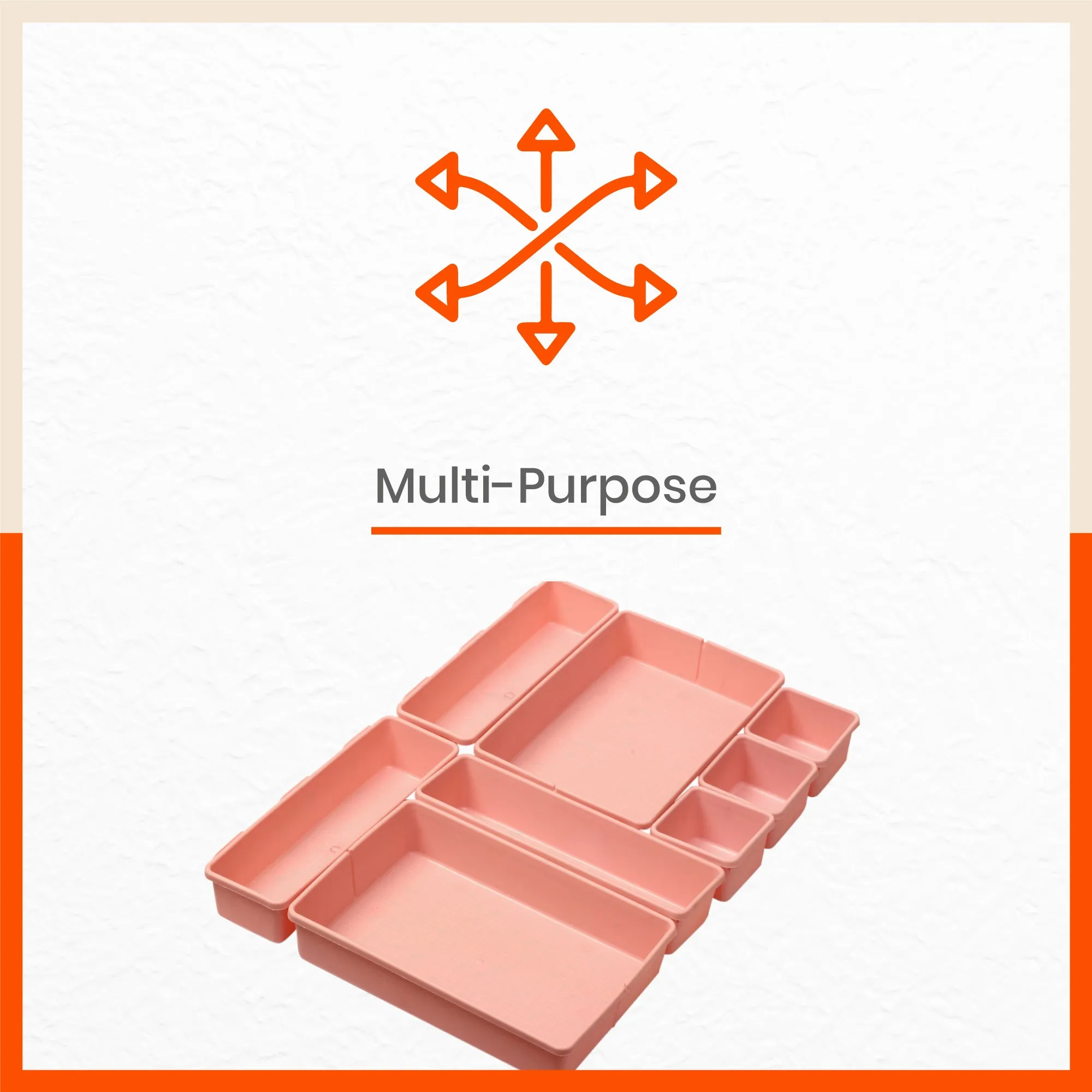 Stomo Vero Multipurpose Drawer Organizer for Home | Pink