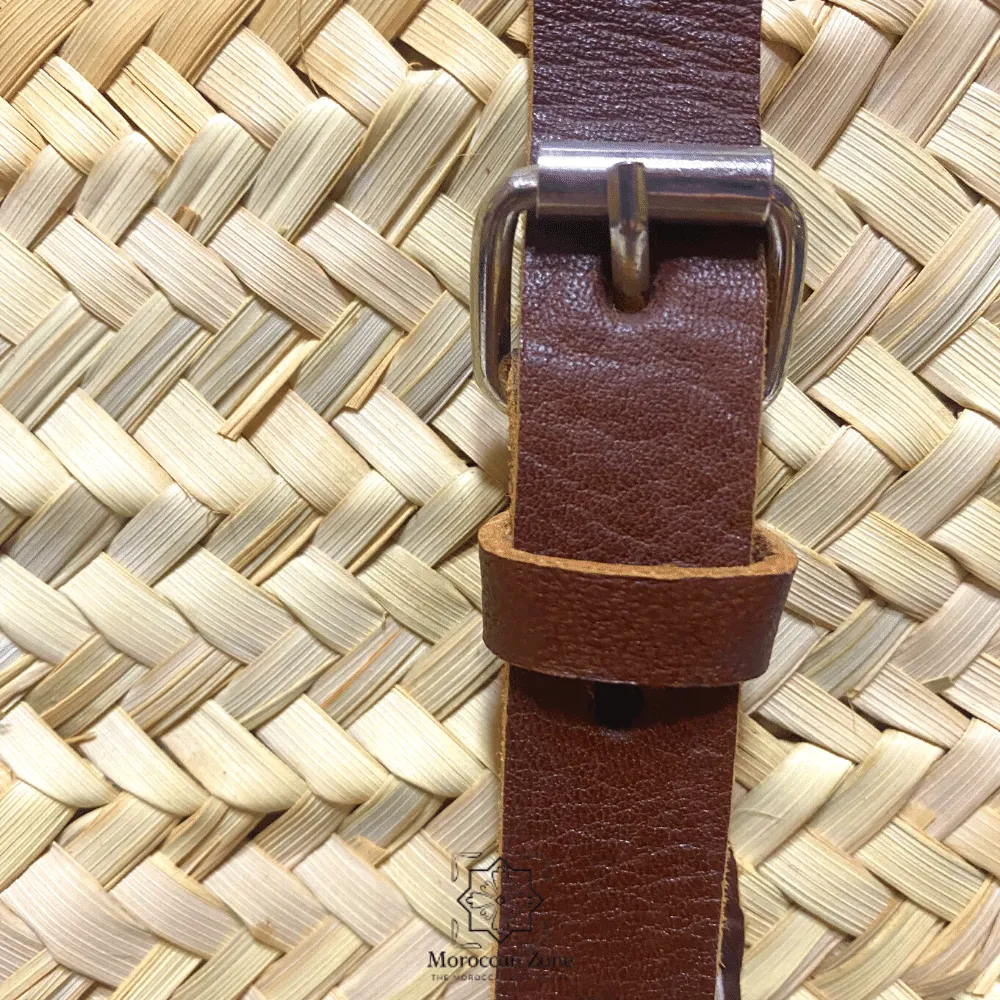 Straw Backpack Leather Straps
