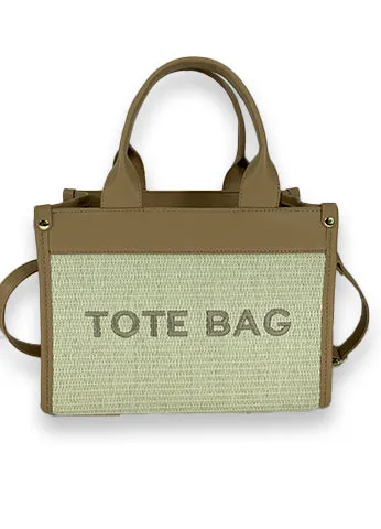 STRAW CONTRAST TOTE BAG(MMA1039) <Bundle>