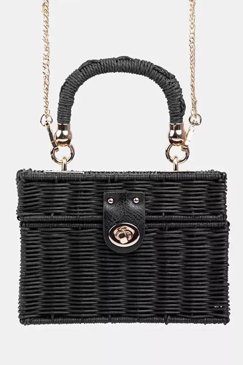 Straw Crossbody Tote Clutch Bag