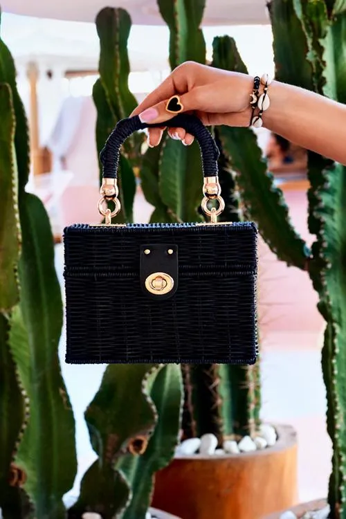 Straw Crossbody Tote Clutch Bag