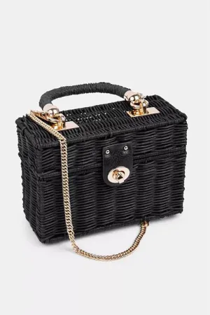 Straw Crossbody Tote Clutch Bag