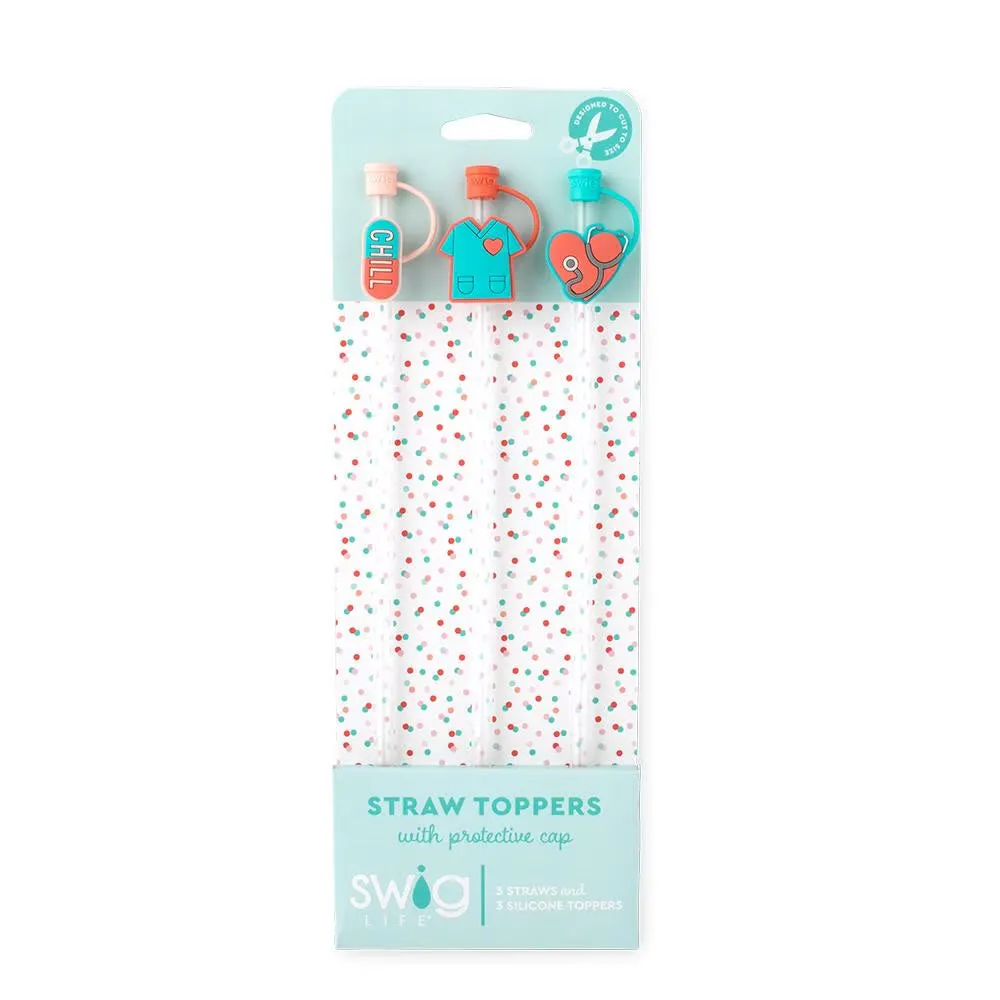 Straw Topper Set - Scrub Life
