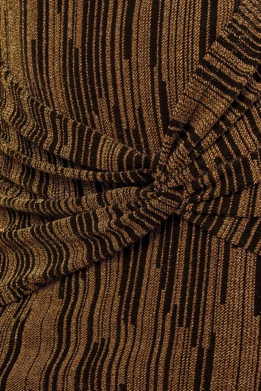 Stripped Lurex Asymmetrical Dress