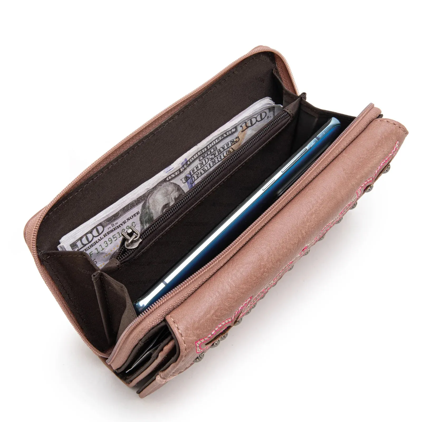 Studded Boot Scroll Wallet