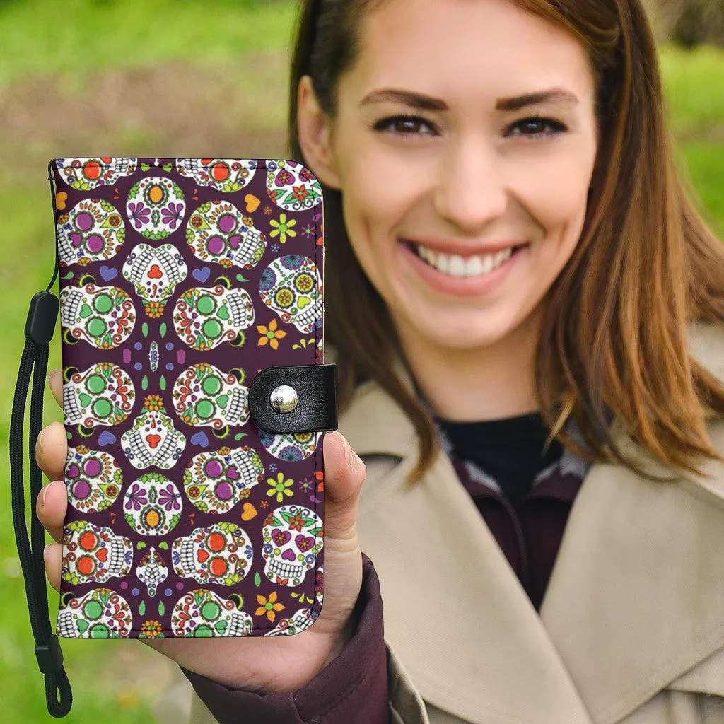 Sugar Skull Phone Wallet Case
