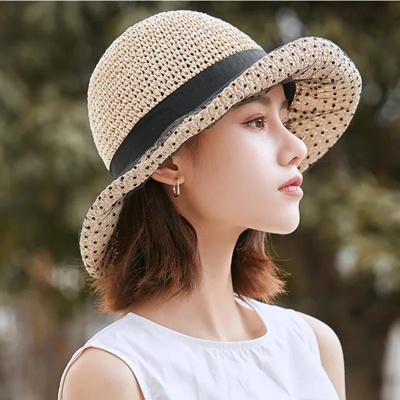 Summer Boho Paper Grass Fisherman Hat - New