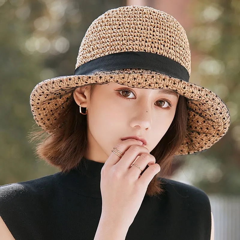 Summer Boho Paper Grass Fisherman Hat - New