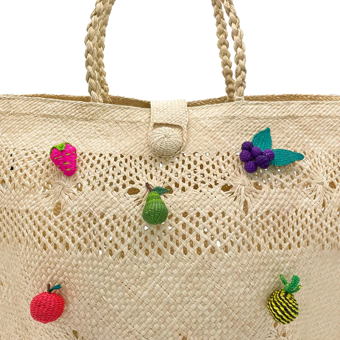 SunnyFruit Straw Tote