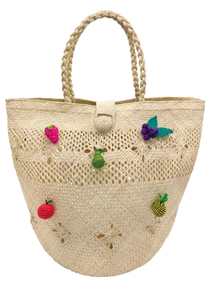 SunnyFruit Straw Tote