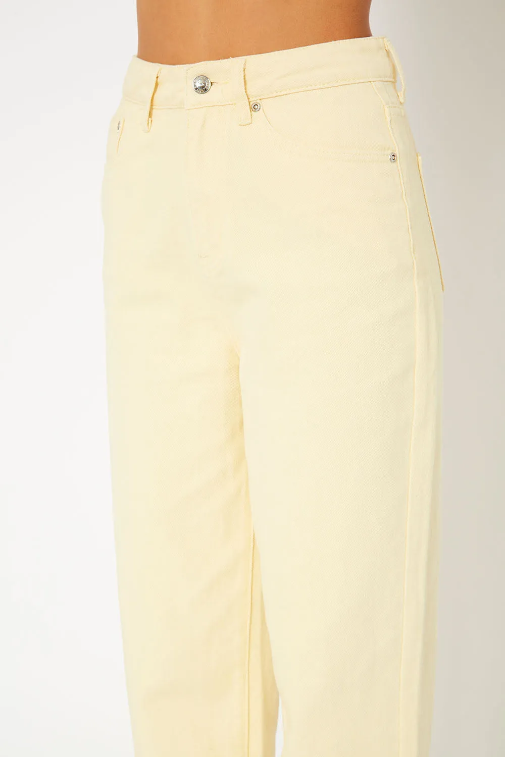 Super high-rise baggy dad straight fit color pants
