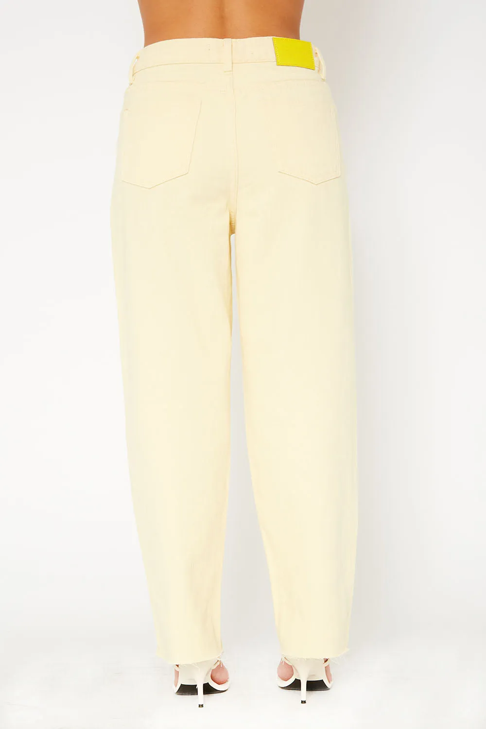 Super high-rise baggy dad straight fit color pants