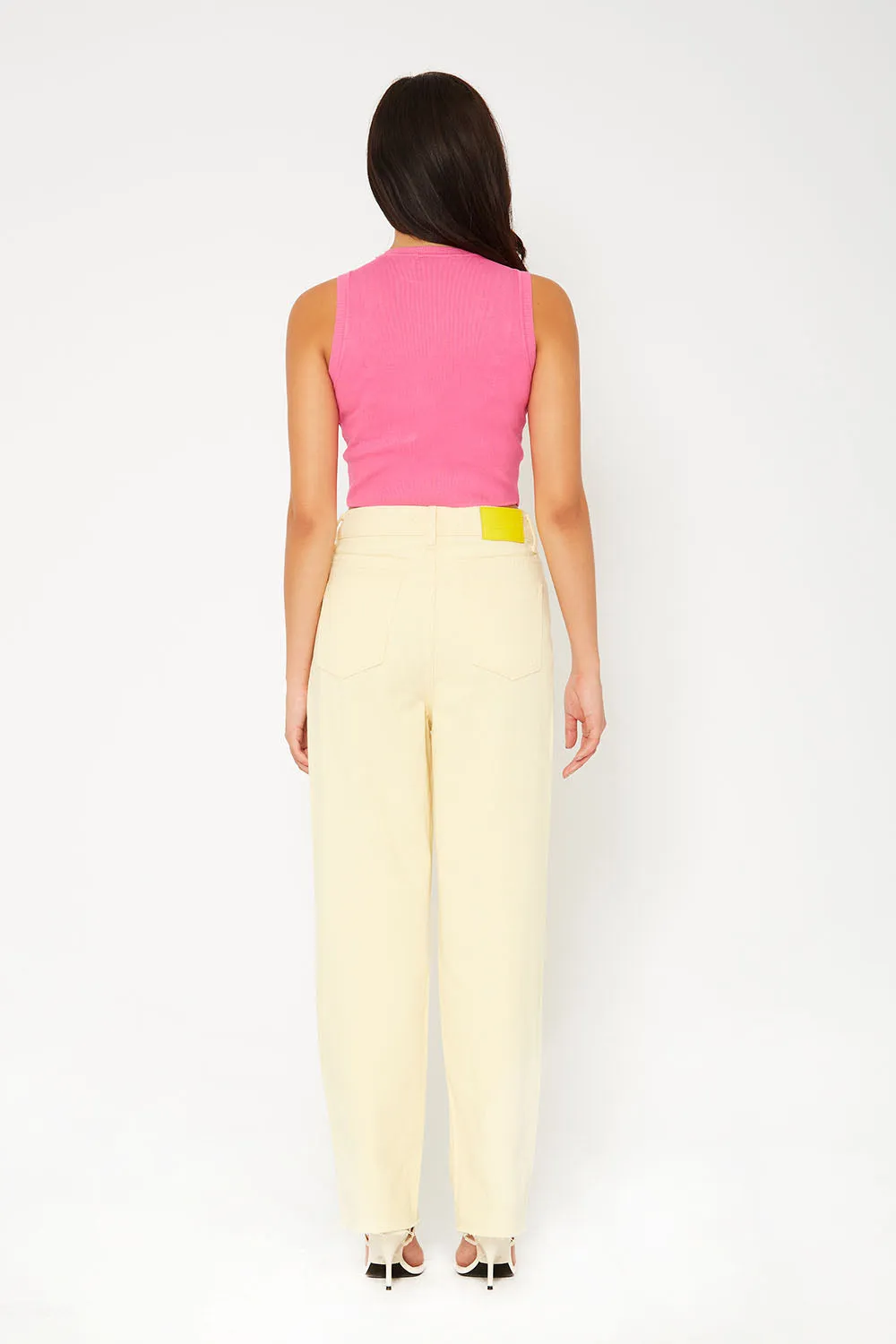 Super high-rise baggy dad straight fit color pants