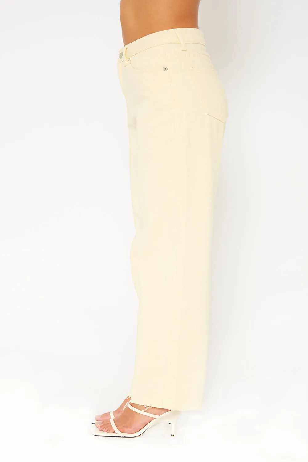 Super high-rise baggy dad straight fit color pants