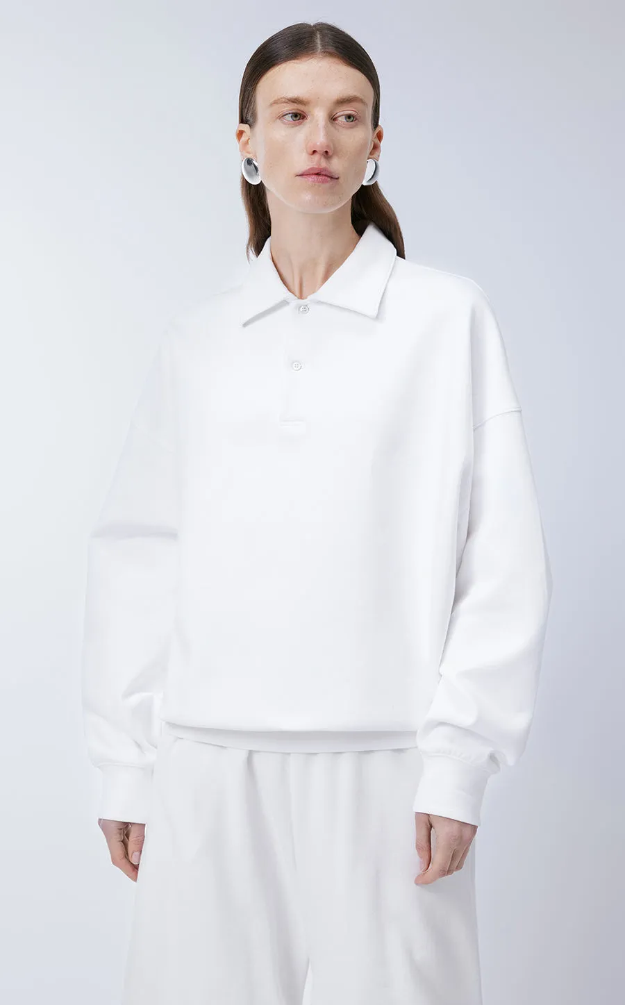 Sweatershirt  / JNBY Cotton Polo Collar Relaxed-fit Hoodie
