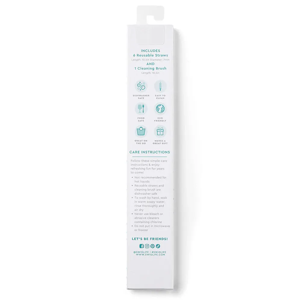 Swig Snow Day   Blue Glitter Reusable Straw Set