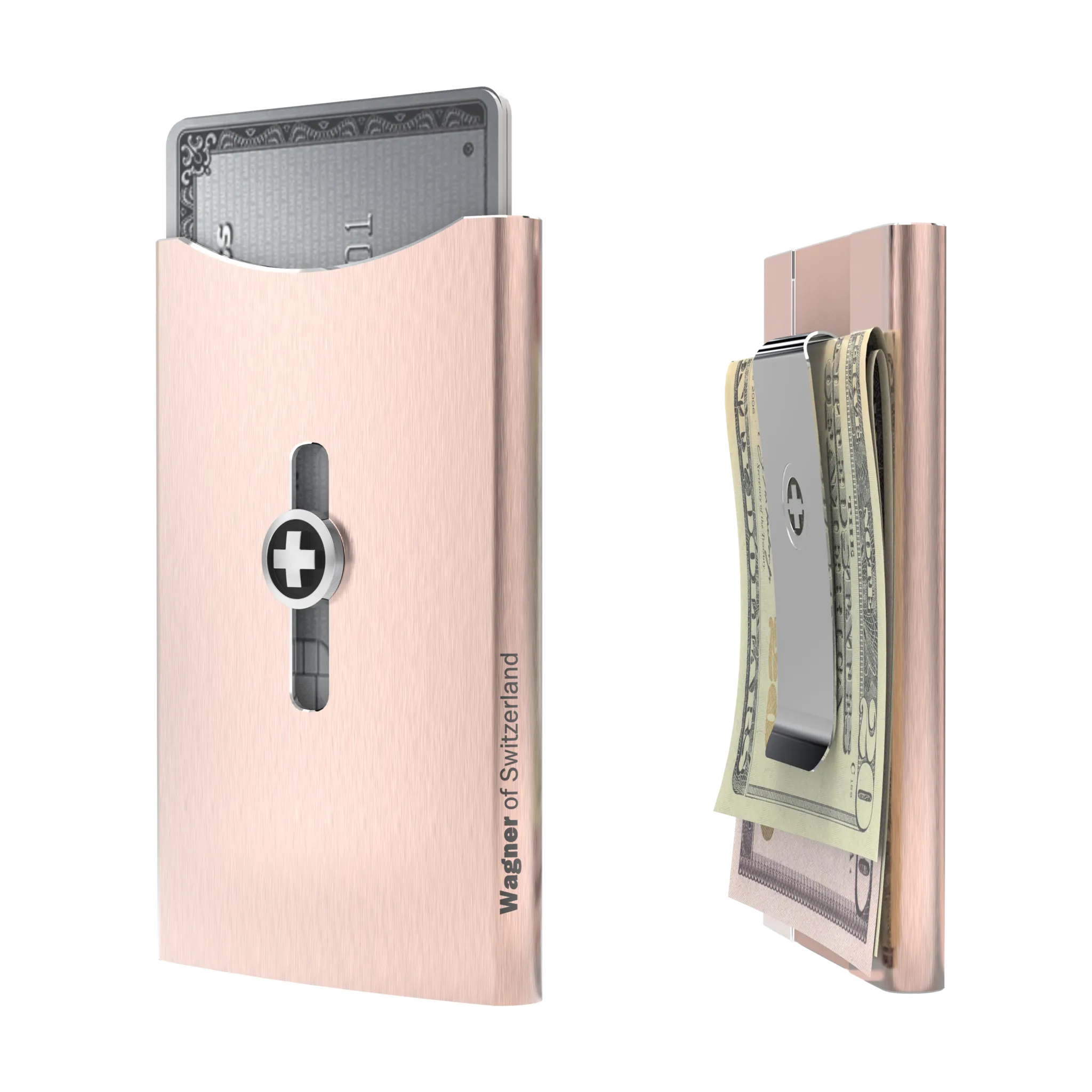 SWISS WALLET ICE, Cardholder Money-clip, brushed rose
