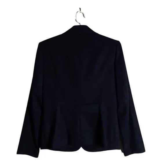 Talbots Women's Navy Wool Button Front Blazer