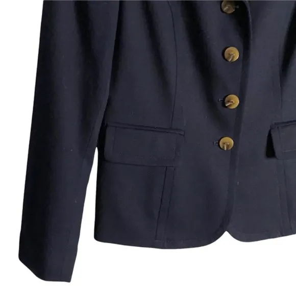 Talbots Women's Navy Wool Button Front Blazer