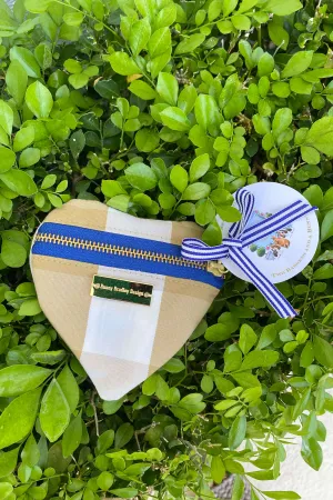 Tan and White Heart Shaped Card Holder
