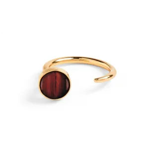 Tangent Ring with Red Tiger Eye
