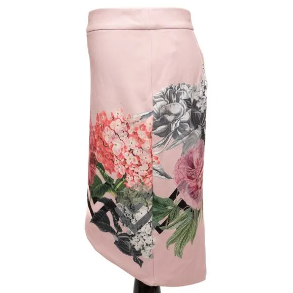 Ted Baker Pink Soella Palace Garden Floral Pencil Skirt Size 1