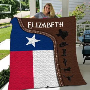 Texas Personalized Blanket Quilt With Your Name