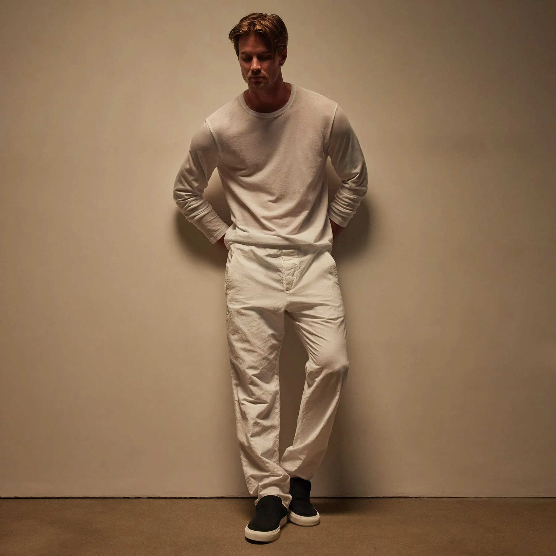 Textured Relaxed Pant - White