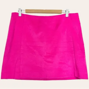 The Limited Textured Fur Wool Blend A Line Lined Career Mini Pencil Skirt Pink